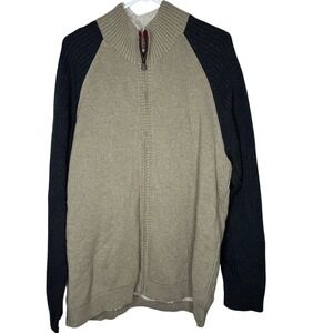 Carbon 2 Cobalt Mens Sherpa Lined Sweater‎ Cardigan Sz XL Full Zip